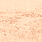 Sepia sketch with grid