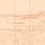 Sepia sketch with grid