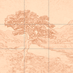 Sepia sketch with grid