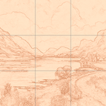 Sepia sketch with grid