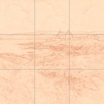 Sepia sketch with grid