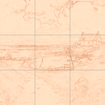 Sepia sketch with grid