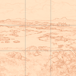 Sepia sketch with grid