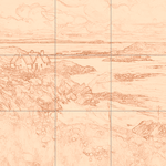 Sepia sketch with grid