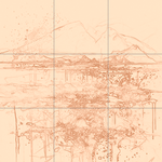 Sepia sketch with grid