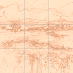 Sepia sketch with grid