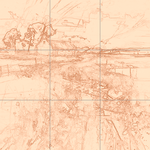 Sepia sketch with grid