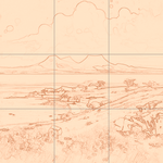 Sepia sketch with grid