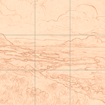 Sepia sketch with grid