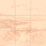 Sepia sketch with grid