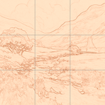 Sepia sketch with grid