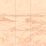 Sepia sketch with grid