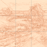 Sepia sketch with grid