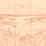 Sepia sketch with grid