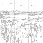 Line drawing with grid