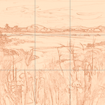 Sepia sketch with grid