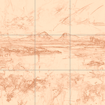 Sepia sketch with grid