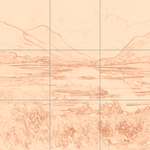 Sepia sketch with grid