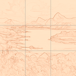 Sepia sketch with grid