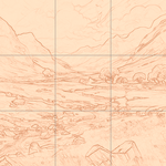 Sepia sketch with grid