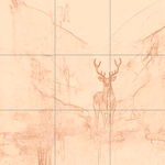 Sepia sketch with grid