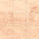 Sepia sketch with grid