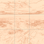 Sepia sketch with grid