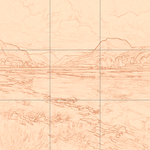 Sepia sketch with grid