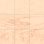 Sepia sketch with grid