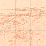 Sepia sketch with grid