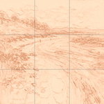 Sepia sketch with grid