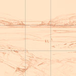 Sepia sketch with grid