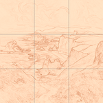 Sepia sketch with grid