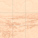 Sepia sketch with grid