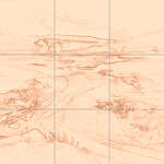 Sepia sketch with grid