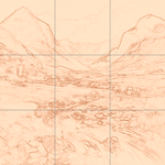 Sepia sketch with grid