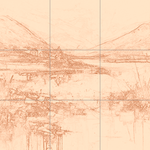 Sepia sketch with grid