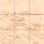 Sepia sketch with grid