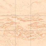 Sepia sketch with grid