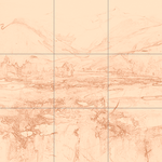 Sepia sketch with grid