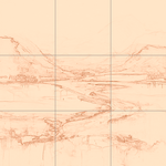 Sepia sketch with grid