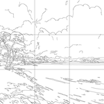 Line drawing with grid