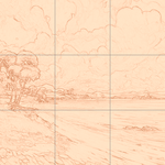 Sepia sketch with grid