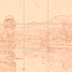 Sepia sketch with grid