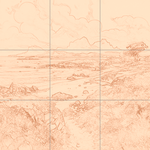 Sepia sketch with grid