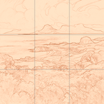 Sepia sketch with grid