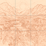 Sepia sketch with grid