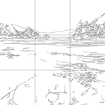 Line drawing with grid