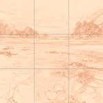 Sepia sketch with grid