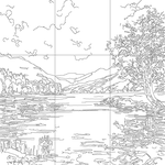 Line drawing with grid